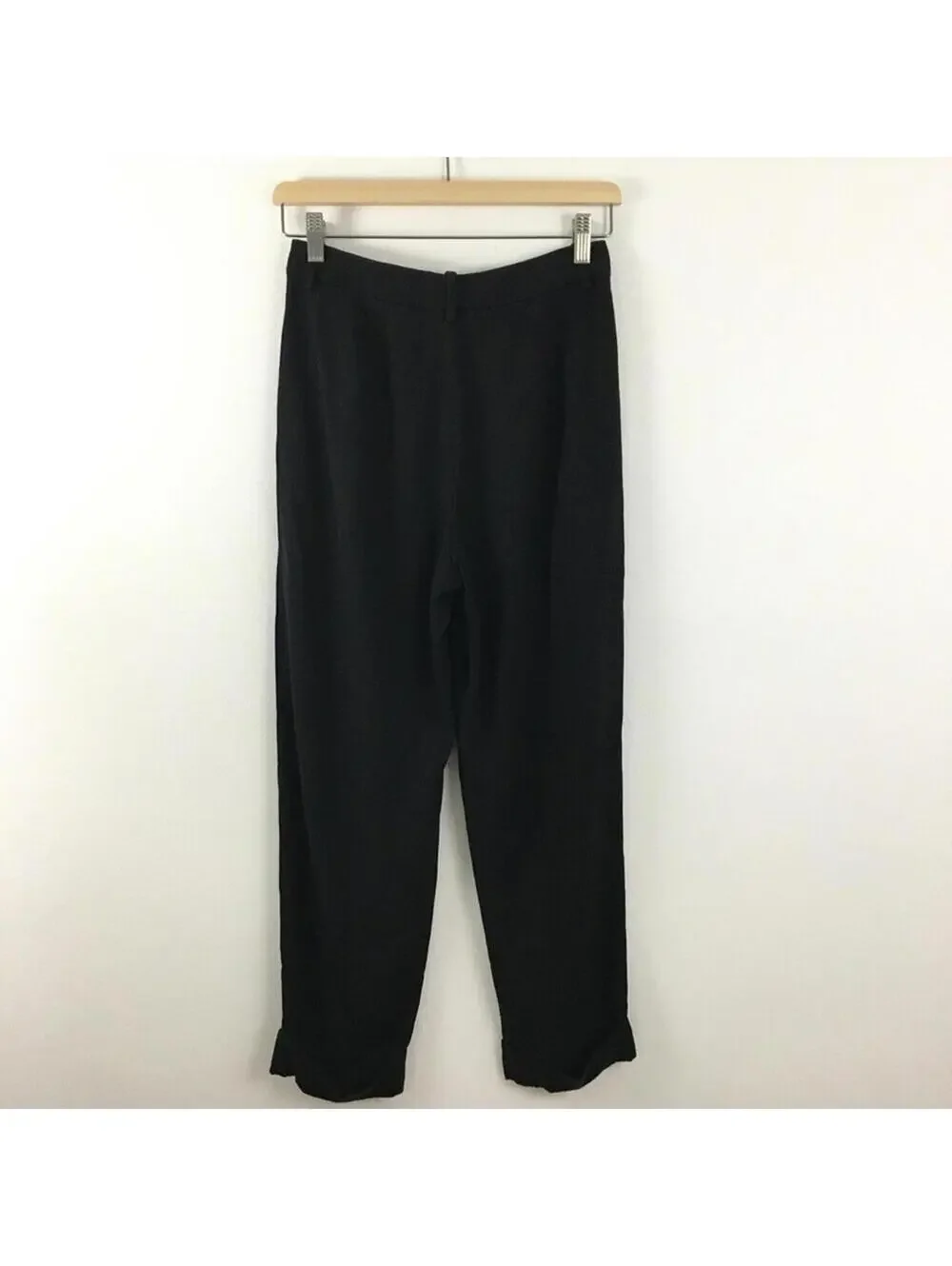 Everlane Women’s Black Lyocell The Put-Together Pleat Cuffed Pants Size 00